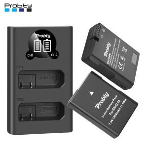 EN-EL14 EN 배터리 + LED 듀얼 충전기 (니콘 D3100 P7000 용)