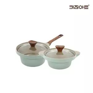 키친아트 와이즈 IH 인덕션용 세라믹코팅 냄비세트 2종A(편수18+양수16)