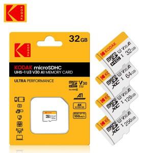 10pcs KoDak 마이크로 SD 카드 64GB 플래시 메모리 128GB 고속 32gb U3 V30 UHS-I 256GB 클래스 10 cartao