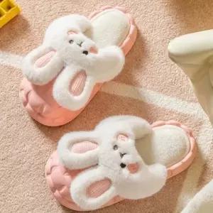 겨울 소음방지 층간소음 보온 실내화 슬리퍼 토끼모양