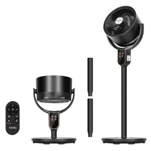 침실용 하이콜리티 팬, 90 +70 전방위 진동 스탠딩 3 in 1 받침대 및 테이블탑 리모컨, 조절 가능한 높이의 조용한 바닥 8단 공기 순환기, 12시간 타이머