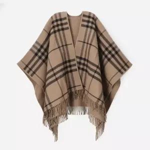 버버리 리버시블 체크 울 케이프 코트 81045031