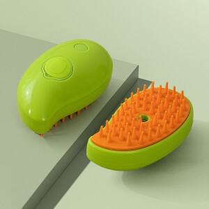 1PC 고양이 스팀 브러쉬 전기 스프레이 물  애완 동물 빗  실리콘 제모 목욕 헤어 그루밍 용품