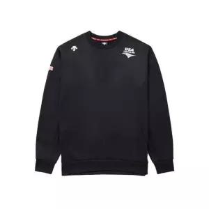 데상트 남성 USAT 기모 스트레치 맨투맨 AQ111IHT11-BLK0