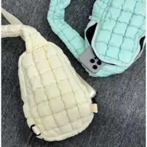 (색상 아이보리)패딩 가방 크로스백 여자 겨울 슬링백 아이보리 크로스백 겨울 여자 아이보리 슬링백 패딩