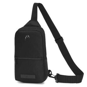 [미국배송] 남성용 헤드 방수 크로스바디 슬링 백팩 러닝/사이클링/하이킹용 경량 스포츠 가슴 가방 데이팩 여행/운동용 방지 백 숄더 블랙
