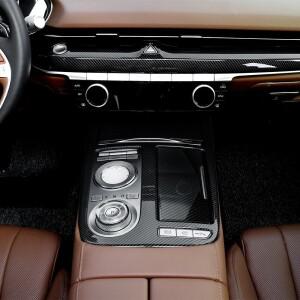 제네시스 호환 제품 G80 RG3 2021-2024 LHD 악세사리 커버  프레임 패널 기어 변속기 콘솔 중앙 나무 섬유