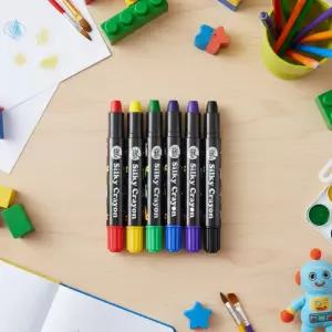 리틀호안미로 베이비루 실크크레용 6색 소프트 워셔블 크레파스 색연필 유아 미술놀이 색칠