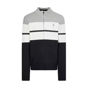 [헤지스]헤지스 남성 [스테디셀러]네이비 로고자수 면 집업니트  (WHSW5A102N2)