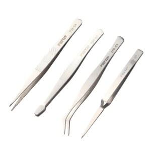 [미국배송] 취미 전자제품 모형 제작 보석 따기 도구를 위한 페이타 전문 공예 핀셋 스테인리스 스틸 정밀 세트 - 4피스