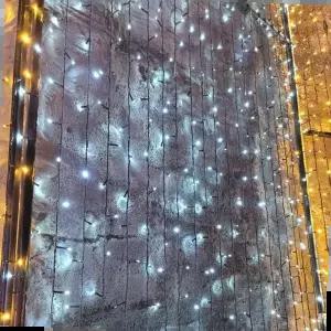 크리스마스전구 300구 검정선 LED 백색 (전원잭포함) 지니전구(30M)