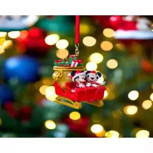 [공식] 미키와친구들 산타 미키마우스 미니마우스 썰매 홀리데이 오너먼트 (1000105292)