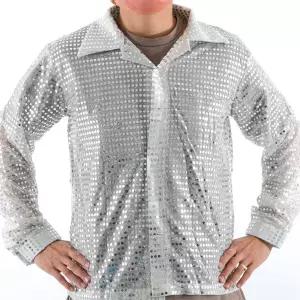 남자 춤공연 반짝반짝 은색 스팽글셔츠 행사코스튬 사회자