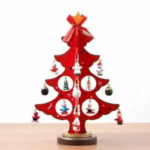 빨간방울 크리스마스 원목트리 탁상용 오너먼트(25cm)