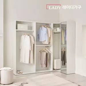레이디가구 이안 드레스룸 280cm 코너형 B세트 (우형) (80cm 1단
