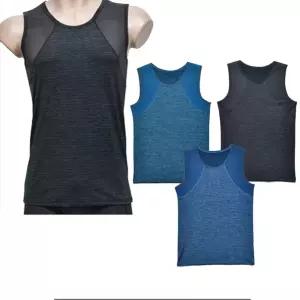 배색 라인 포인트 메쉬 쿨원단 스판 남성 런닝 3매입 자민소매 데일리 기본 이너웨어 자낭구 여름 남자 나