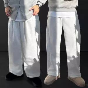 히터스 (벌룬핏 커브드) 2TYPE 체형커버 와이 사계절 합포 기모 팬츠 (3color)스？？ 스웨트 바지 트레이닝