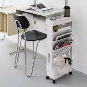 GDM 5단 화이트 이동식 선반 사이드 트롤리다용도 수납 공간 활용 주방 욕실 거실 실용성 북트롤리 틈새 책