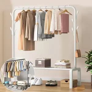 2in1 이동식 철제 행거 스탠드 옷걸이 옷장 선반 헹거튼튼한거 헹거 가게 매장 디피용 옷방 자취 드레스룸