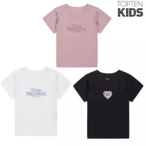 탑텐키즈 25년 FW 여아 코튼 스판 컷아웃 반팔티MKF3T01