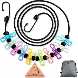 야외 글램핑 크루즈 RV TTKLIN 의류 라인 캠핑 필수품 탄력 여행 장비 1 카운트