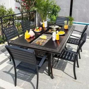 마당 그릴 야외바베큐테이블 옥상 고기 펜션 탁자 세트