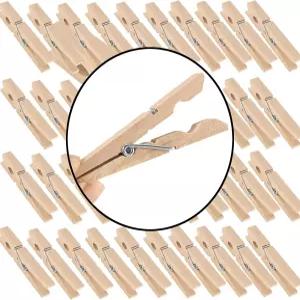 HOIGON 400 팩 3 인치 천연 나무 빨래 핀 튼튼한 대형 스프링 클립 의류용 공예품 걸이 사진 클리핑 스낵