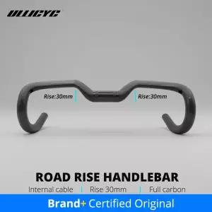 Ullicyc 호버 카본 핸들 바 T1000 풀 카본 라이즈 로드 핸들 바 라이즈 30mm 자갈 조종석 내부 케이블