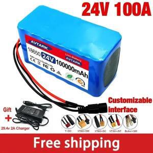 자전거용 18650 충전식 배터리 24V 리튬 휠체어 7s3p 팩 100000mAh