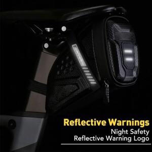 호환 자전거 안장 가방 1L 보관 블랙 테일 후면 반사 팩 액세서리 키트 도구 MTB 다기능