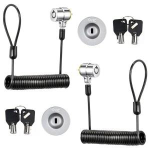 I3C 노트북 케이블 잠금 장치, 접이식 하드웨어 앵커 플레이트 포함, 노트북, 스마트폰, 태블릿 및 기타 전자 제품과 호환 (실버 2팩)