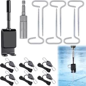 WarmHut 얼음 앵커 도구 키트 낚시 어거를 위한 1/4인치 드릴 어댑터 쉼터의 텐트 말뚝 액세서리