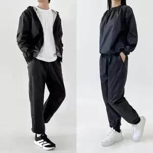 GQQ SF1035-1036 남여공용 땀복 다이어트 러닝 운동 트레이닝 맨투맨세트 후드집업세트