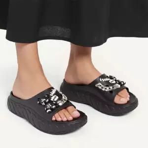 통굽 키높이 여성슬리퍼 가벼운 쿠션 실내화 회사 사무실뮬 샌들 슬리퍼 스트랩 발편한 샌들힐 푹신한 높이