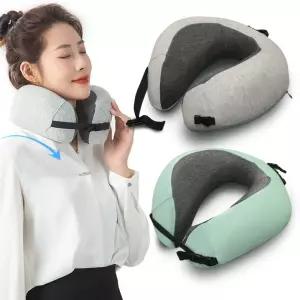 메모리폼 목쿠션 여행 비행기 기내용 휴대용 목베개 여행 캠핑 쿠션 목베개