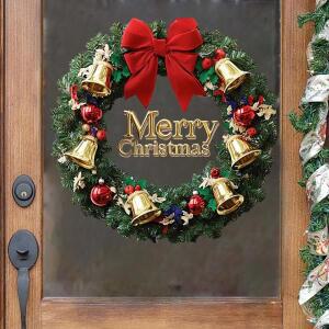 크리스마스 벨 리스 벽 스티커 디스플레이 창 장식 벽화 유리창 셀프 접착식 방 꾸미기 홈 데칼