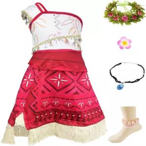 애니보로 공주 여아 어드벤처 오션 의상 생일 파티 액세서리 포함 플레이웨어 드레스