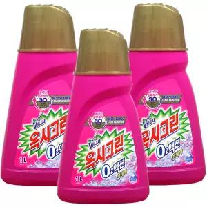 옥시크린 오투액션 리퀴드 얼룩제거제 1L 용기 3개 세탁보조제 444816