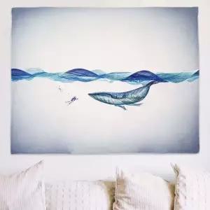 [무료배송] 대형 패브릭 포스터 흰수염고래 L