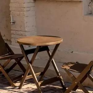 야외 티테이블 세트 2인용 우드 정원 테이블 인테리어 카페