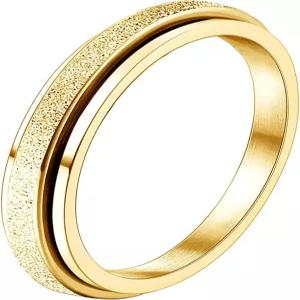 여성 남성용 다이아데이 피젯 링 - 불안 스트레스 해소를 위한 4mm 티타늄 스틸 스피너 글리터