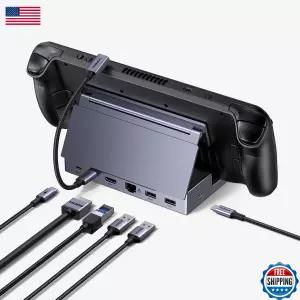 U그린 스팀 증기 Deck Dock 6-in-1 4K@120Hz HDMI 2.1 100W PD USB-A USB-C 3.0 기가바이트 노트북 사무용