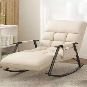 흔들의자 실내 덮개가 있는 조절 가능한 독서 의자 오스만 로킹 베이지 높은 등받이 해변 캠핑 잔디용 색상