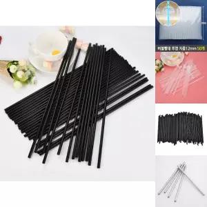 베이직 일자형 블랙스트로우100개 세트/스트로우/빨대/굵은빨대/일자/롱