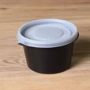 일회용 죽용기 BF 반죽 원형 550 블랙 100세트 죽포장 배달용기 죽용기 일회용반찬용기 본죽용기