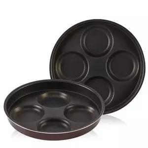 계란 조리팬 탈부착 손잡이 4구 브런치 팬 프라이팬 노릇한 달걀 구이팬 (WFJZOCK)