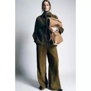 [정품] 자라 자켓 데일리 야상 아웃터 ZARA ZW 컬렉션 리미티드 에디션 스웨이드 포켓 재킷 - 카키