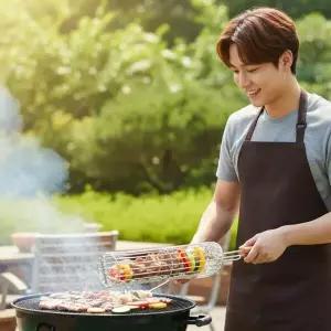 N1985 BBQ 원통형 그릴