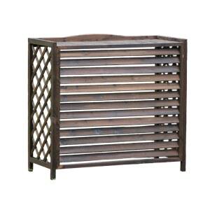 에어컨 실외기 커버 원목 보호 선반 차광막 나무커버