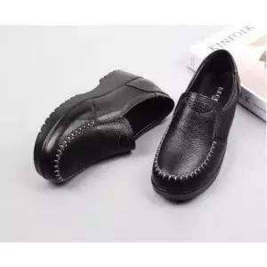 여성 통굽 웨지힐 키높이 소가죽 단화/소가죽단 WFIMOCS